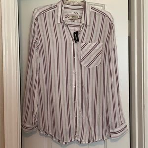 NWT Express Striped Boyfriend Shirt